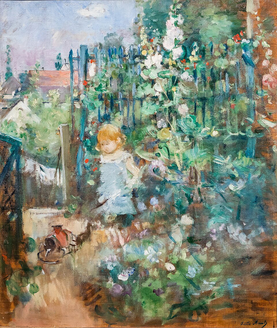 ベルト・モリゾ《タチアオイの中の子ども》1881年